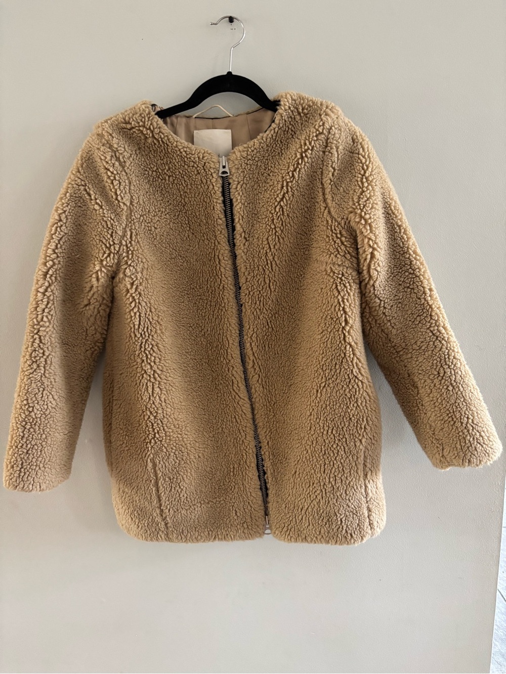 Wilfred Free Teddy Sherpa Jacket Cream Oversized Minimalist Size Small Luxe